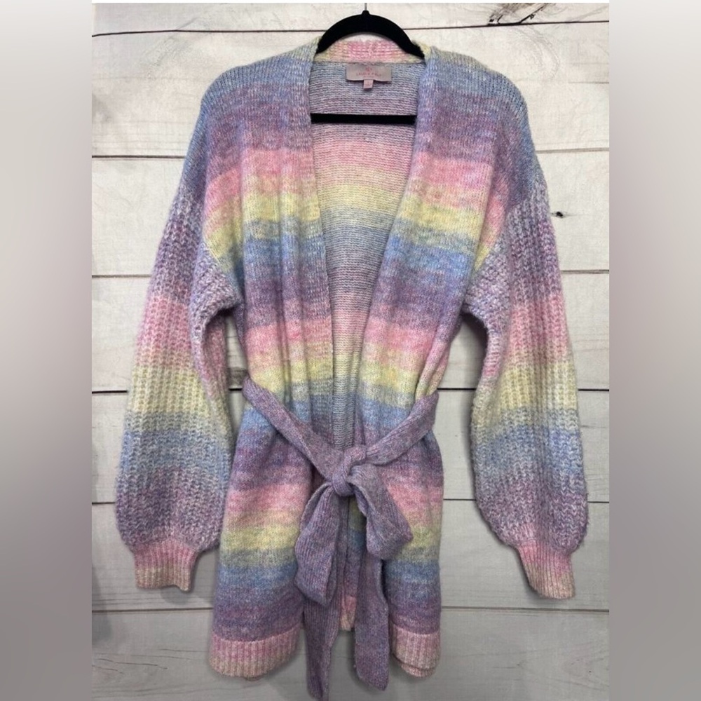 Laurie Felt Pastel Striped Cardigan